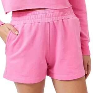 ✨Monrow Ex-Boyfriend Cotton Bubbglegum Pink Soft Shorts Size Small